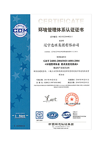 EN ISO 14001 Enviromental Management Certificate