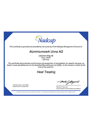 Nadcap Certification on Heat Treating